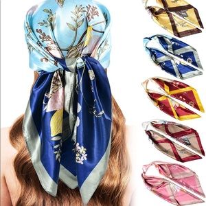 Satin Square Scarves Neck Hair Head Scarf 2 for 30